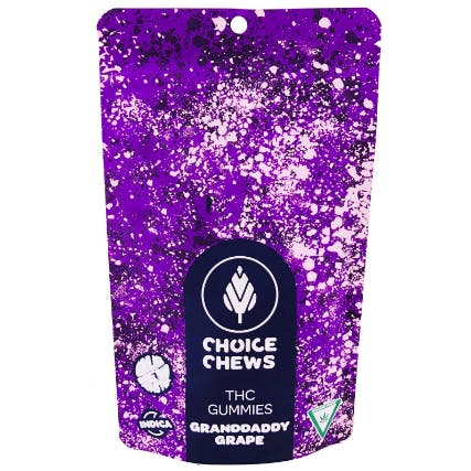 Photograph of product: Choice Chews 100mg Oui'd Gummies - Super Sour Strawberry Lemonade