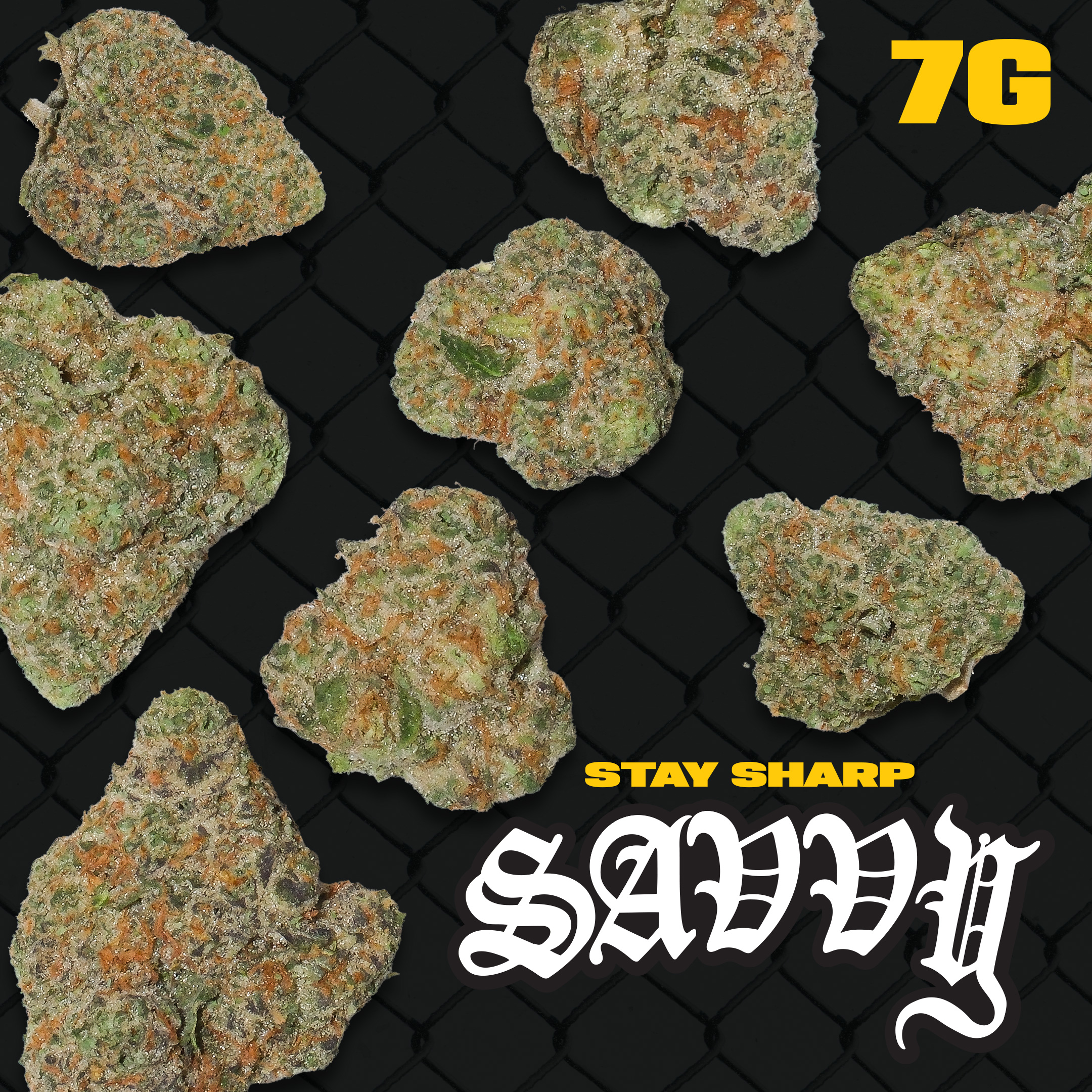 Photograph of product: Savvy Yellow Haze OG Small Flower 15.71% (S) 7g - 25328