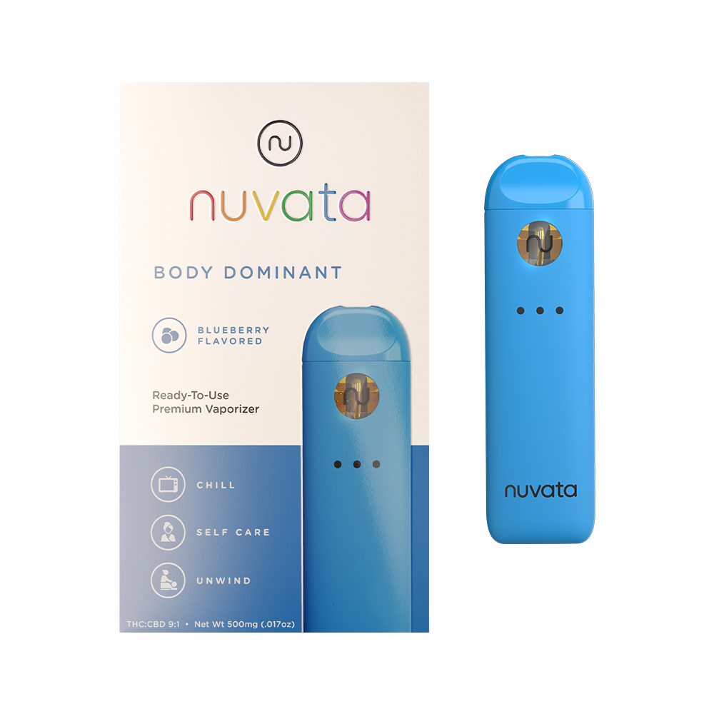 Photograph of product: Nuvata - Disposable Vape Body Dominant Blueberry 9:1 TH-oui:CBD - .5g