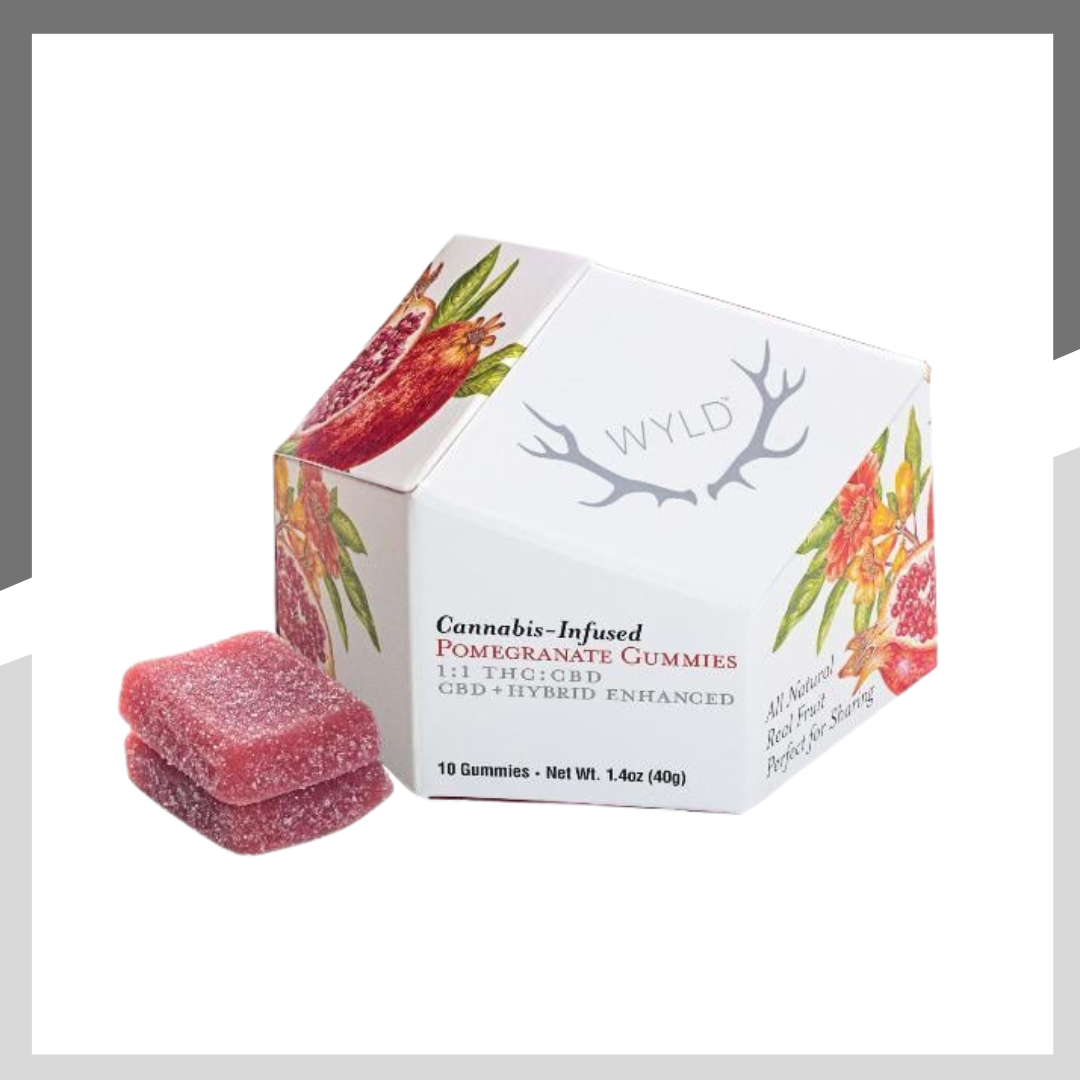 Photograph of product: 1:1 CBD Pomegranate | Gummies | 10pk | 100mg