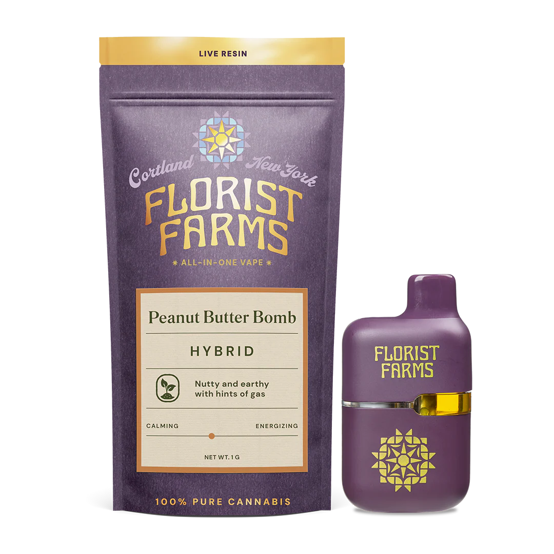 Photograph of product: Florist Farms | Peanut Butter Bomb | Live Resin Vape AIO | 1g