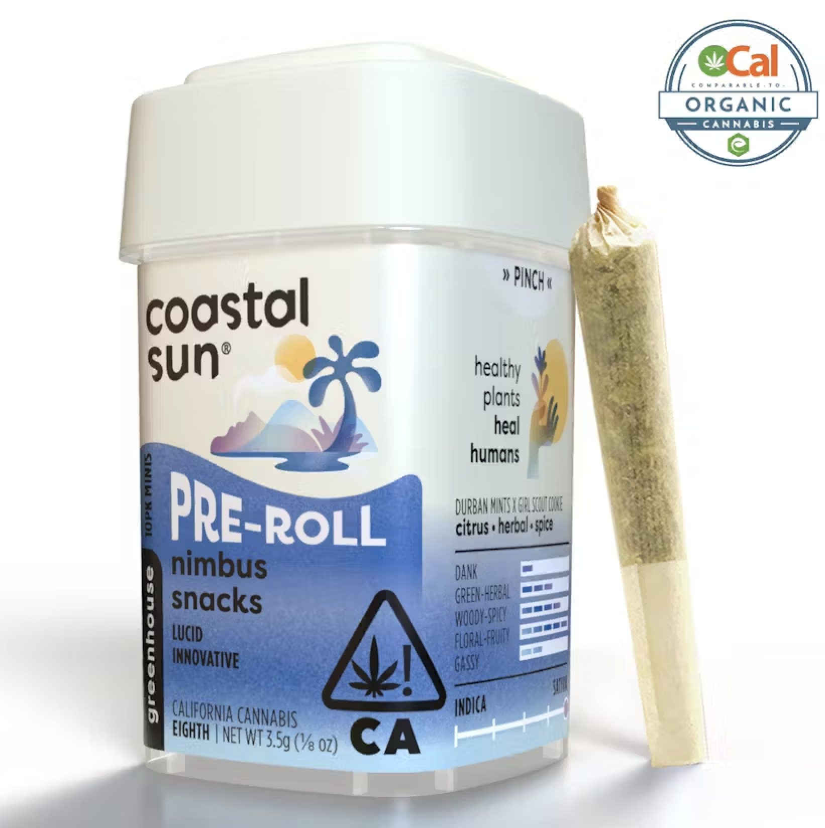 Photograph of product: Coastal Sun Greenhouse Preroll 10pk 3.5g - Nimbus Snacks (S)