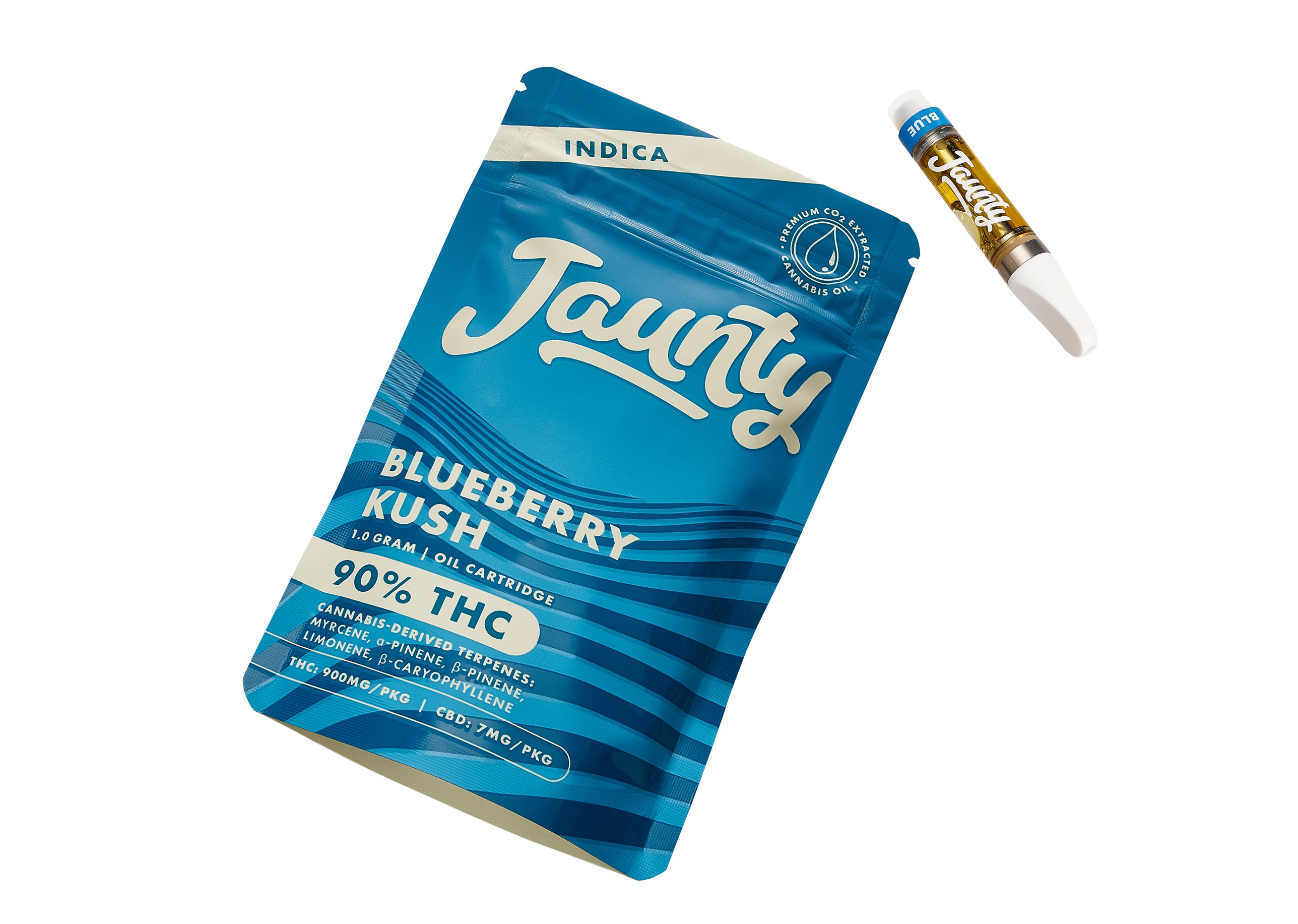 Photograph of product: Jaunty | Blueberry Kush | Cartridge | 1g