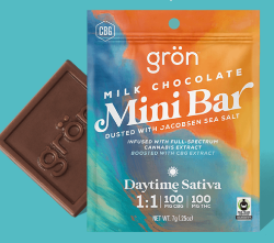 Photograph of product: 100mg CBG: 100mg TH-oui Milk Chocolate High-Dose Mini Bar | Gron
