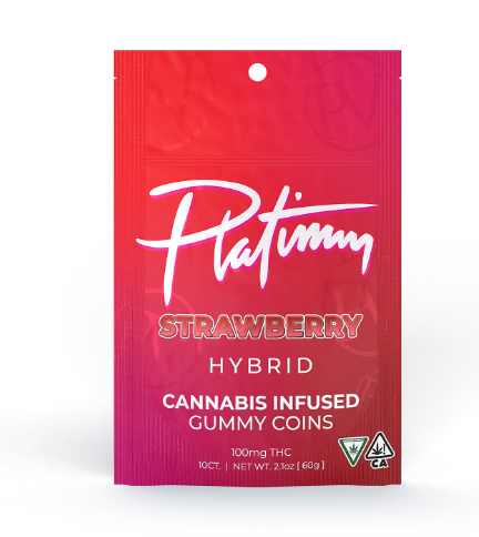 Photograph of product: Platinum Vape - Strawberry - Gummies - 100mg - Hybrid