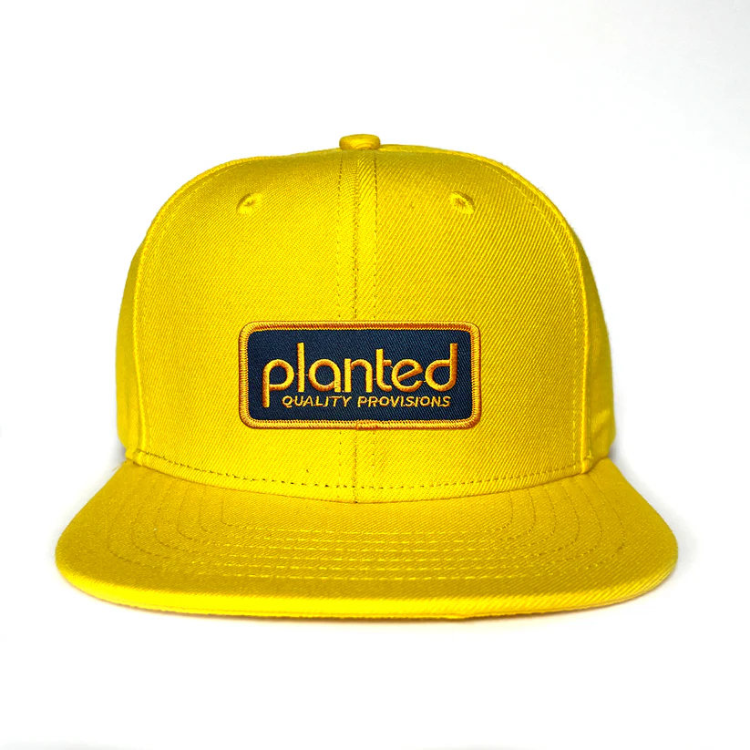 Photograph of product: Yellow Snapback | Black & Yellow Rectangle Patch
