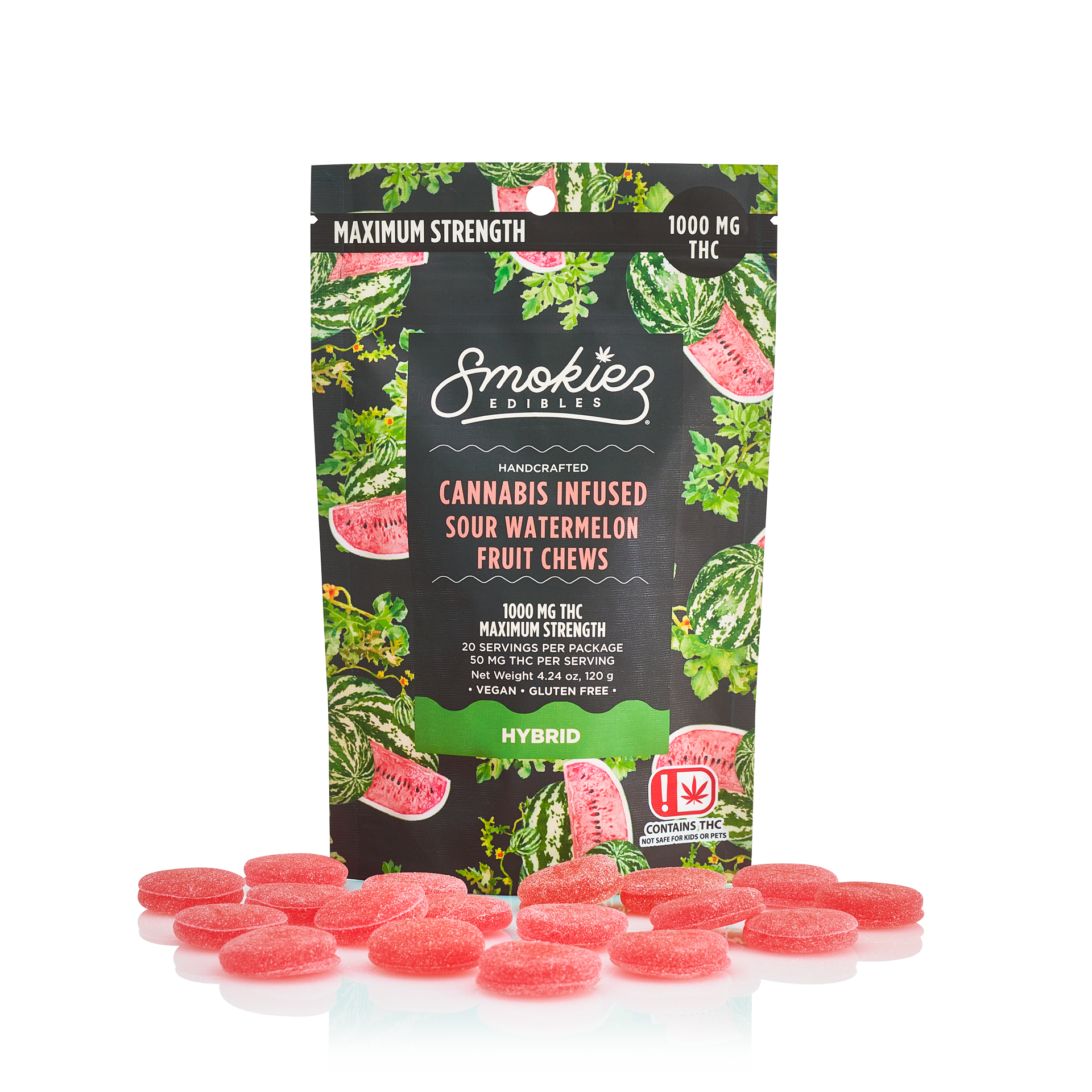 Photograph of product: Sour Watermelon Hybrid - Smokiez Gummies