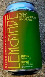 Photograph of Product: Bison Botanics | Beverage | Wild Strawberry Rhubarb Lemonade | 12 fl oz | 10mg THC