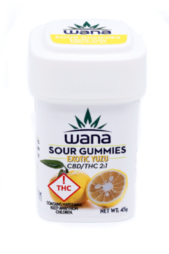 Photograph of product: Wana 100mg 2:1 Gummies (H) YUZU