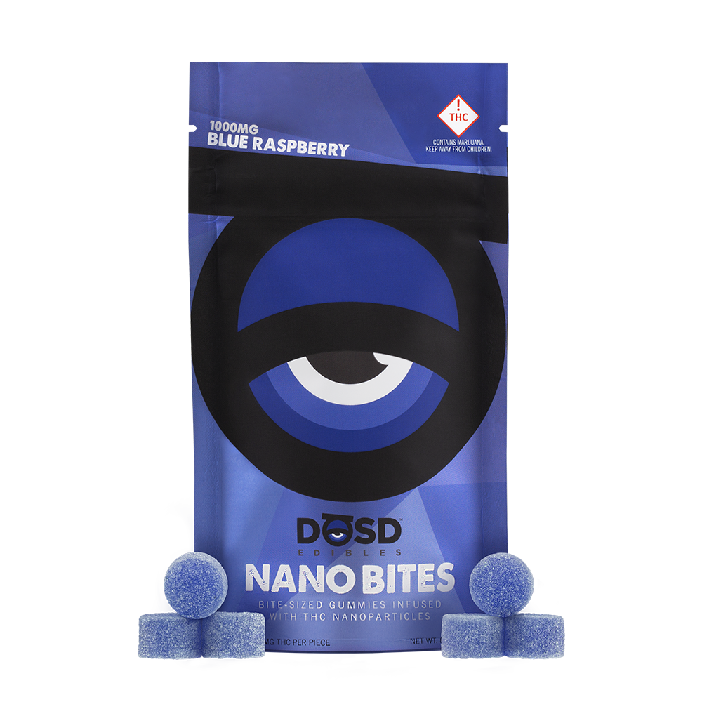 Photograph of product: DOSD Nano Bites - Blue Raspberry Night Vibes + TH-oui/CBN/L-Theanine - 100mg