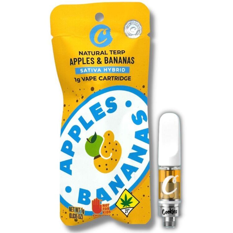 Photograph of product: Apples and Bananas Natural Terps Cartridge (Cookies)