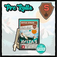 Photograph of product: AVITAS - PREROLL - 0.5G x 10 - HYBRID - RAINBOW GUAVA x SUPER GREMLIN