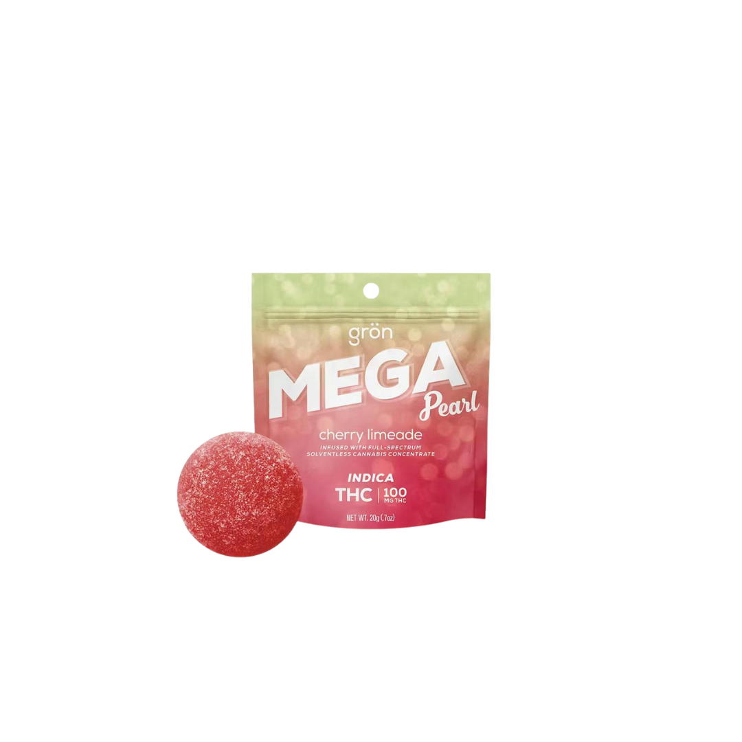 Photograph of product: Gron Mega | Gummies | 1pk | Oui'd | Cherry Limeade | Full Spectrum Rosin Infused | 100mg