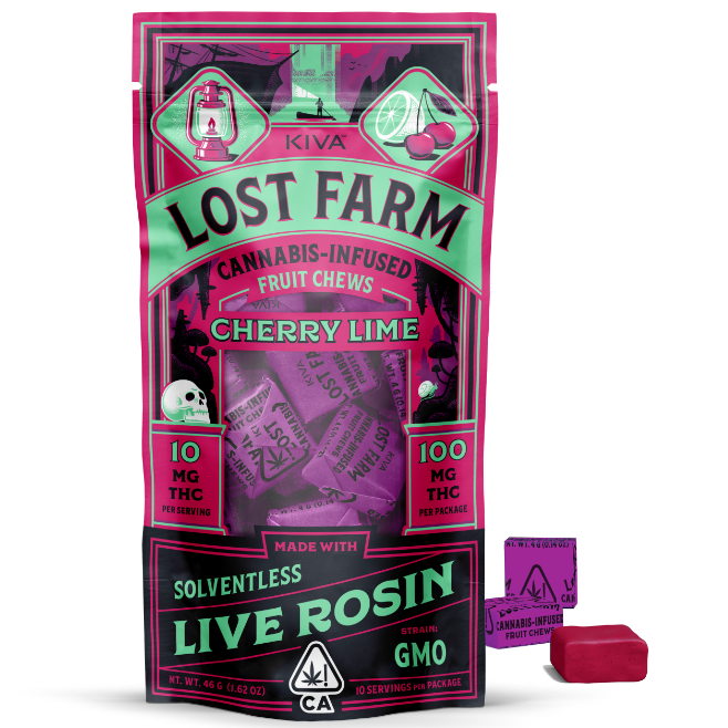 Photograph of product: LOST FARM CHEWS CHERRY LIME - GMO LIVE ROSIN