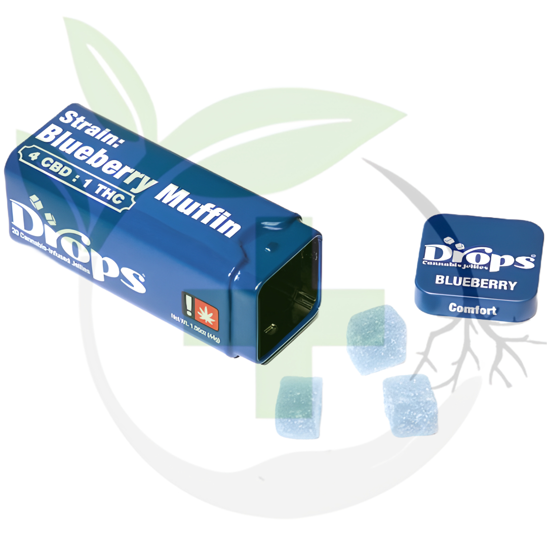 Photograph of product: *Gummy - TF - Drops - 20pc - GLS - Blueberry