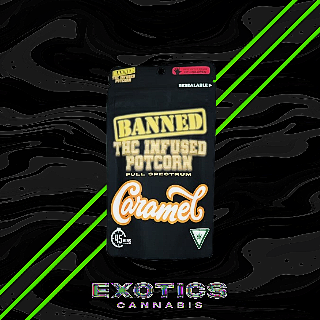 Photograph of product: Banned - Caramel Infused Potcorn 200mg (2/$14)