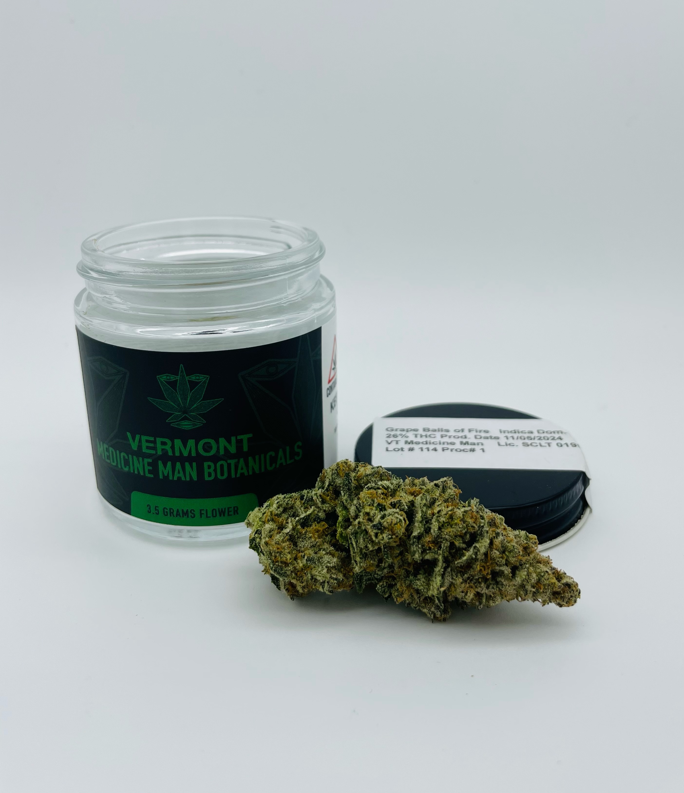 Photograph of product: Medicine Man Botanicals | Grape Balls of Fire | Flower | 3.5g | 25.04% TH-oui