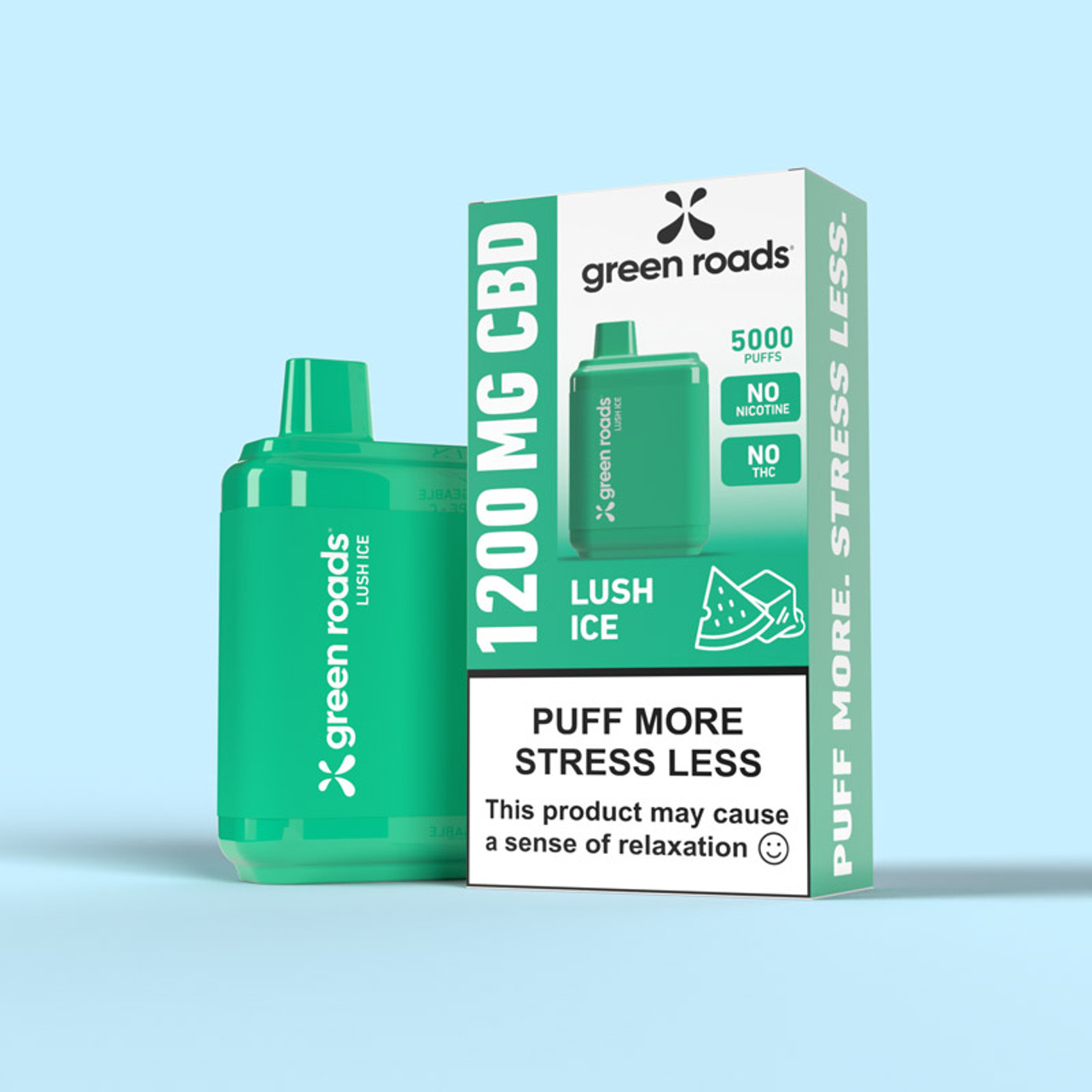 Photograph of product: Green Roads | CBD Puff | Lush Ice | Disposable | 1200mg