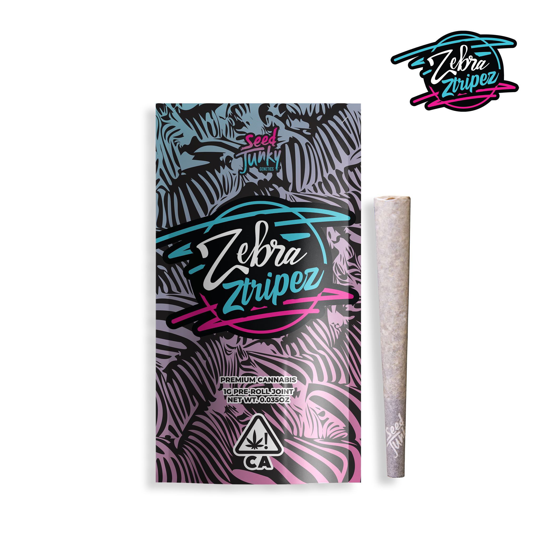 Photograph of product: Seed Junky- Zebra Ztripez Preroll