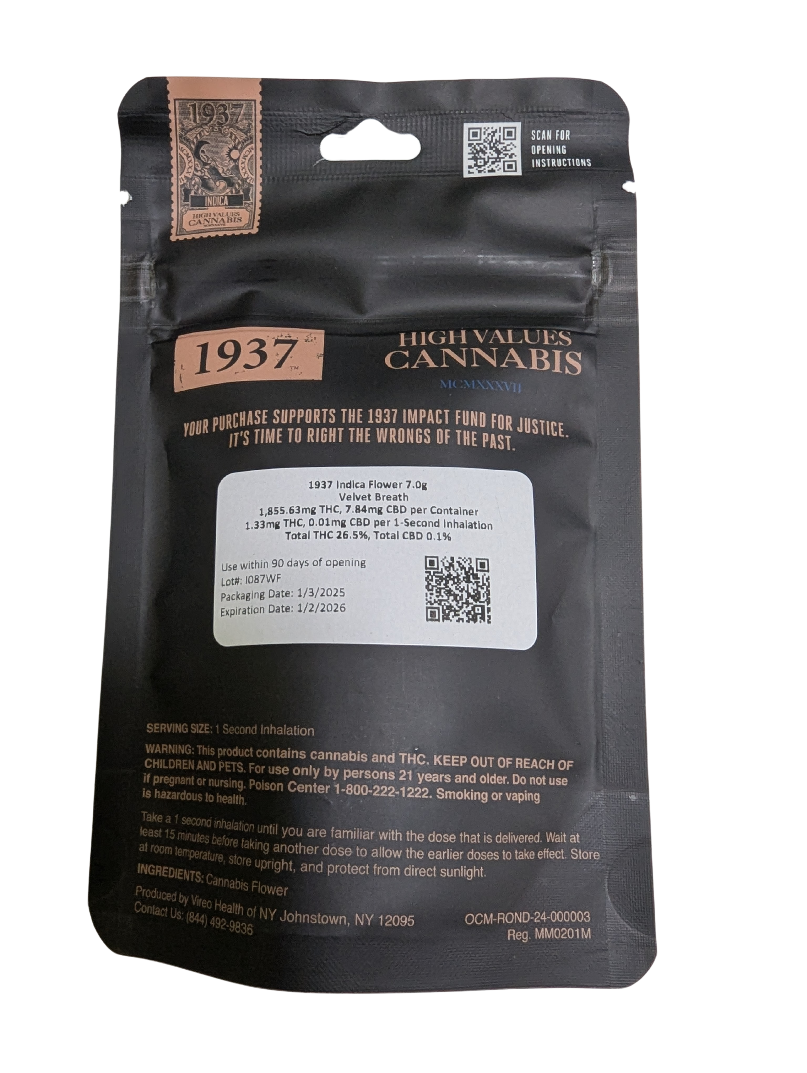 Photograph of product: 1937 | Velvet Breath | Flower | 7g