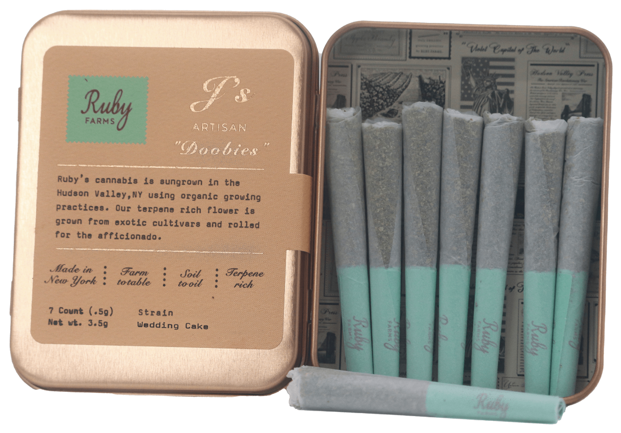 Photograph of product: RUBY FARMS Wedding Cake 7pk 0.5g Pre-Rolls