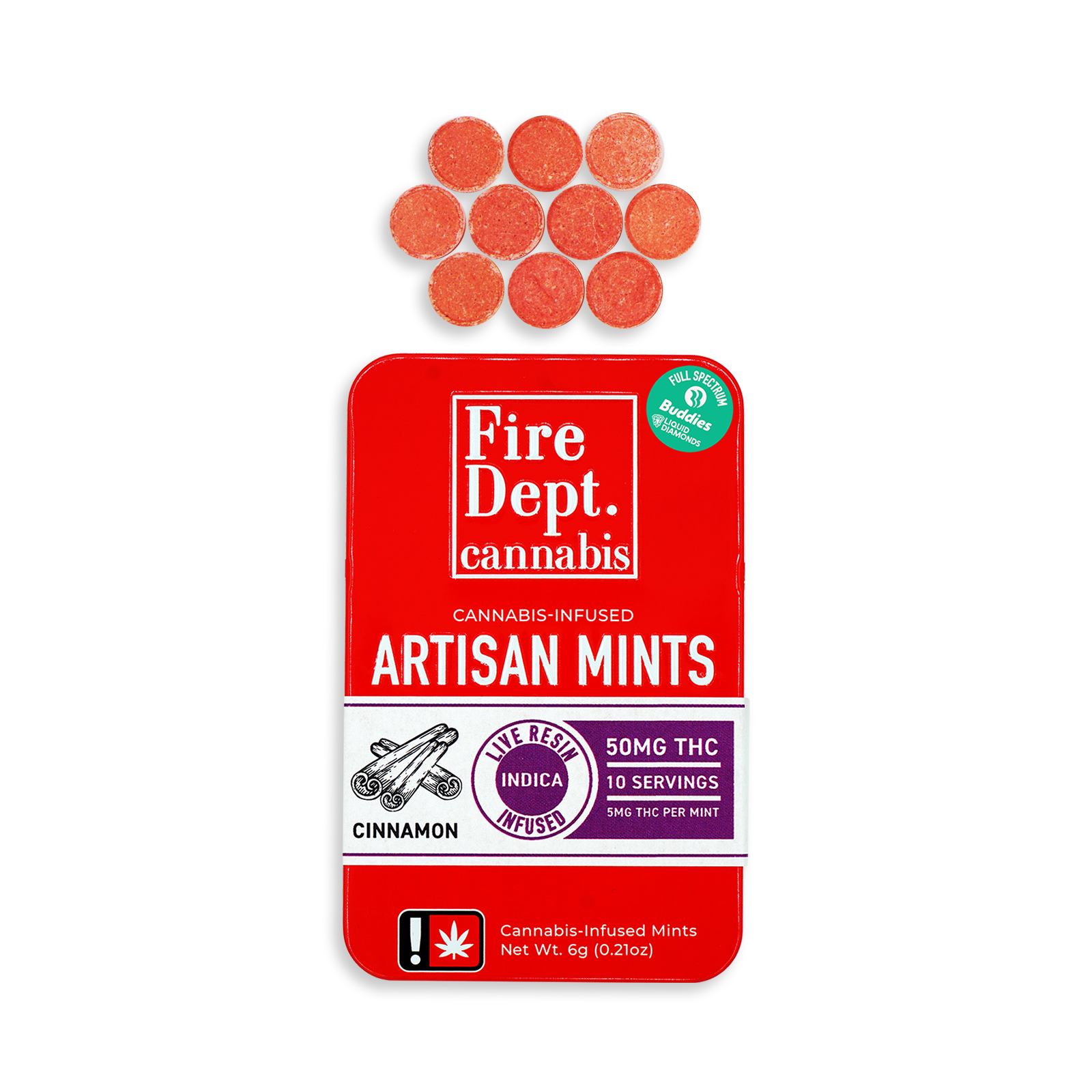 Photograph of product: Oui'd Cinnamon Mints | 50mg