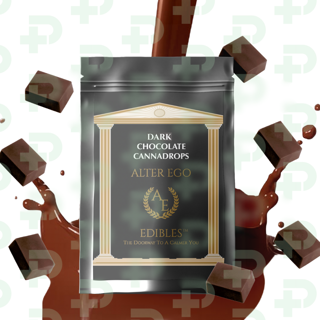 Photograph of product: Alter Ego - Dark Chocolate Cannadrops 200mg
