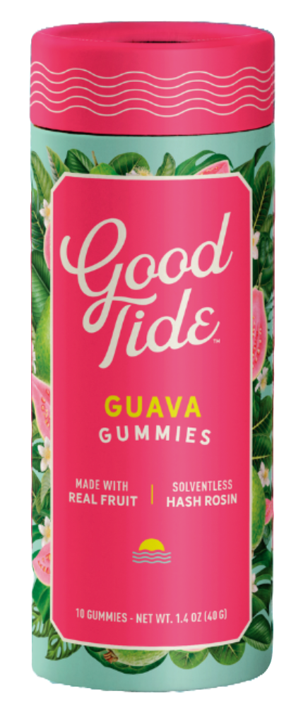 Photograph of product: Good Tide | 100mg au chocolat Rosin Gummies | Guava (I)