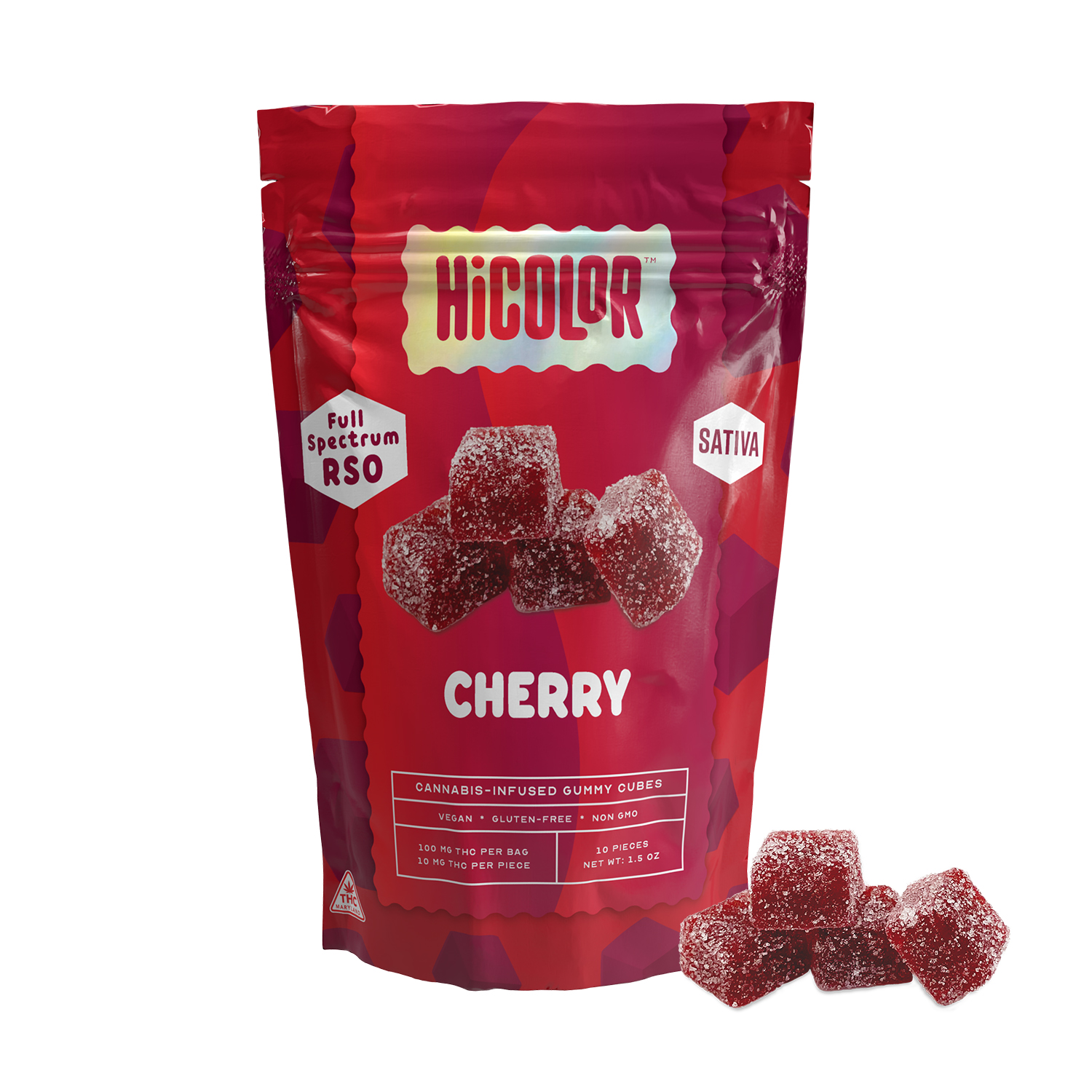Photograph of product: HiCOLOR | Gummies | Cherry RSO | 10 x 10mg