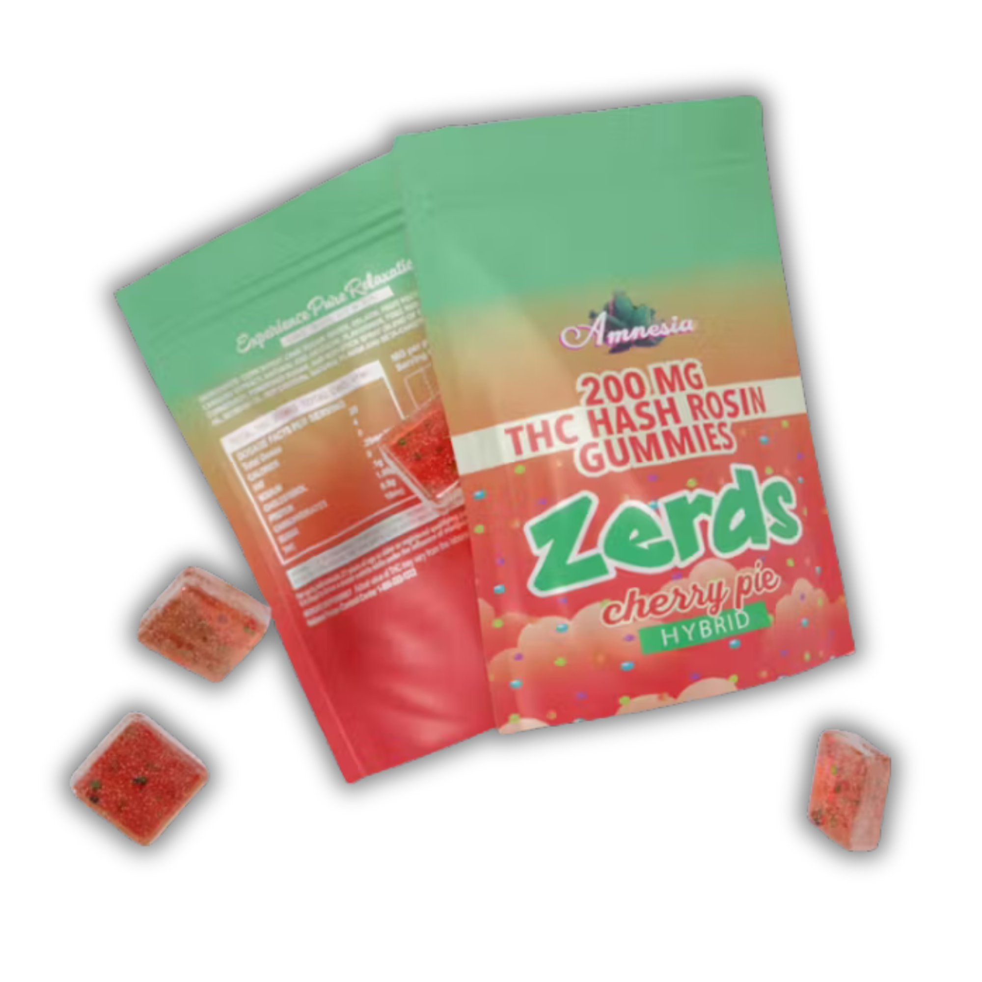 Photograph of product: Amnesia | au chocolat Rosin Gummy | Zerds | Cherry Pie | 200mg