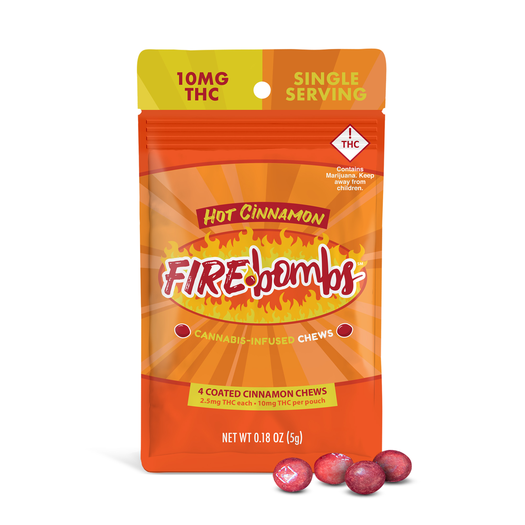 Photograph of Product: Fire Bombs Hot Cinnamon (4pk / 10mg THC)