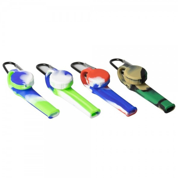 Photograph of product: Silicone Hand Pipe w/ Lid & Carabiner | $5