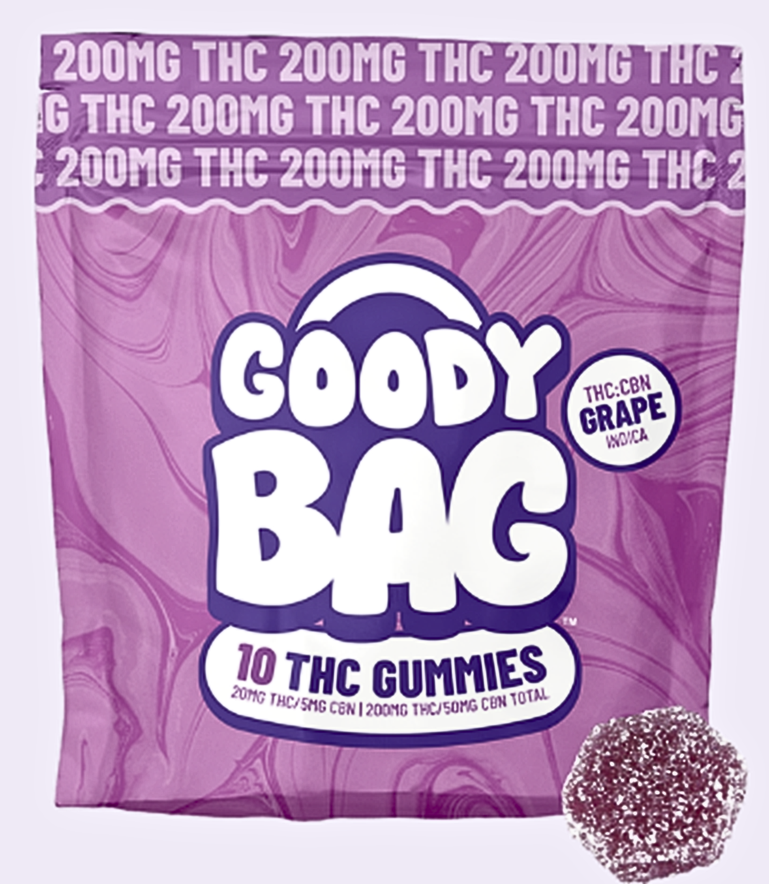 Photograph of product: GOODY BAG | GOODNIGHT GRAPE | GUMMIES | Oui'd | 200MG:50MG | Rec