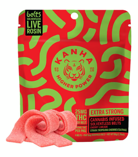 Photograph of product: KANHA CHERRY LIMEADE LIVE ROSIN 4PK BELTS 100MG