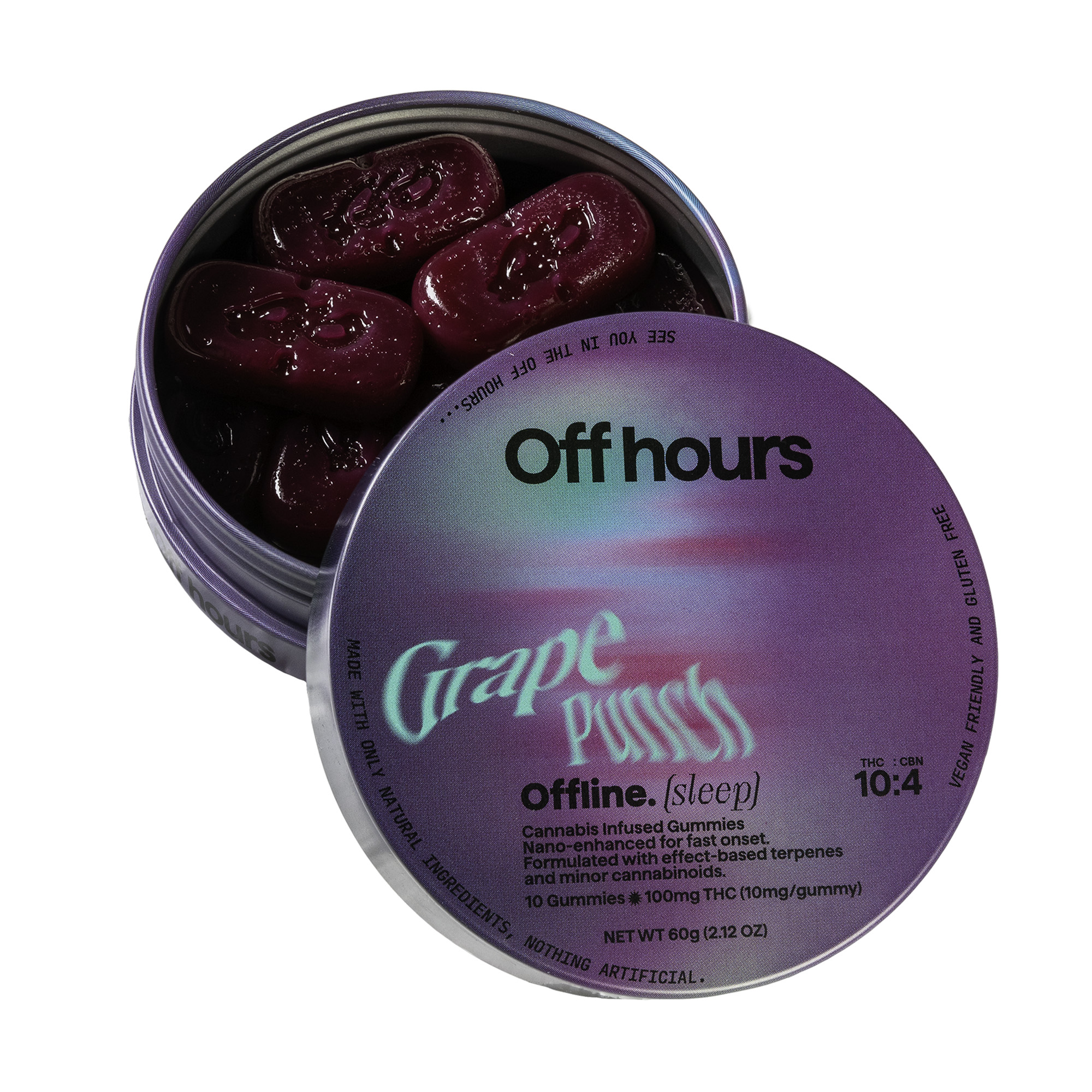 Photograph of product: Off Hours | Offline Grape Punch | Sleep | Edibles | 100mg