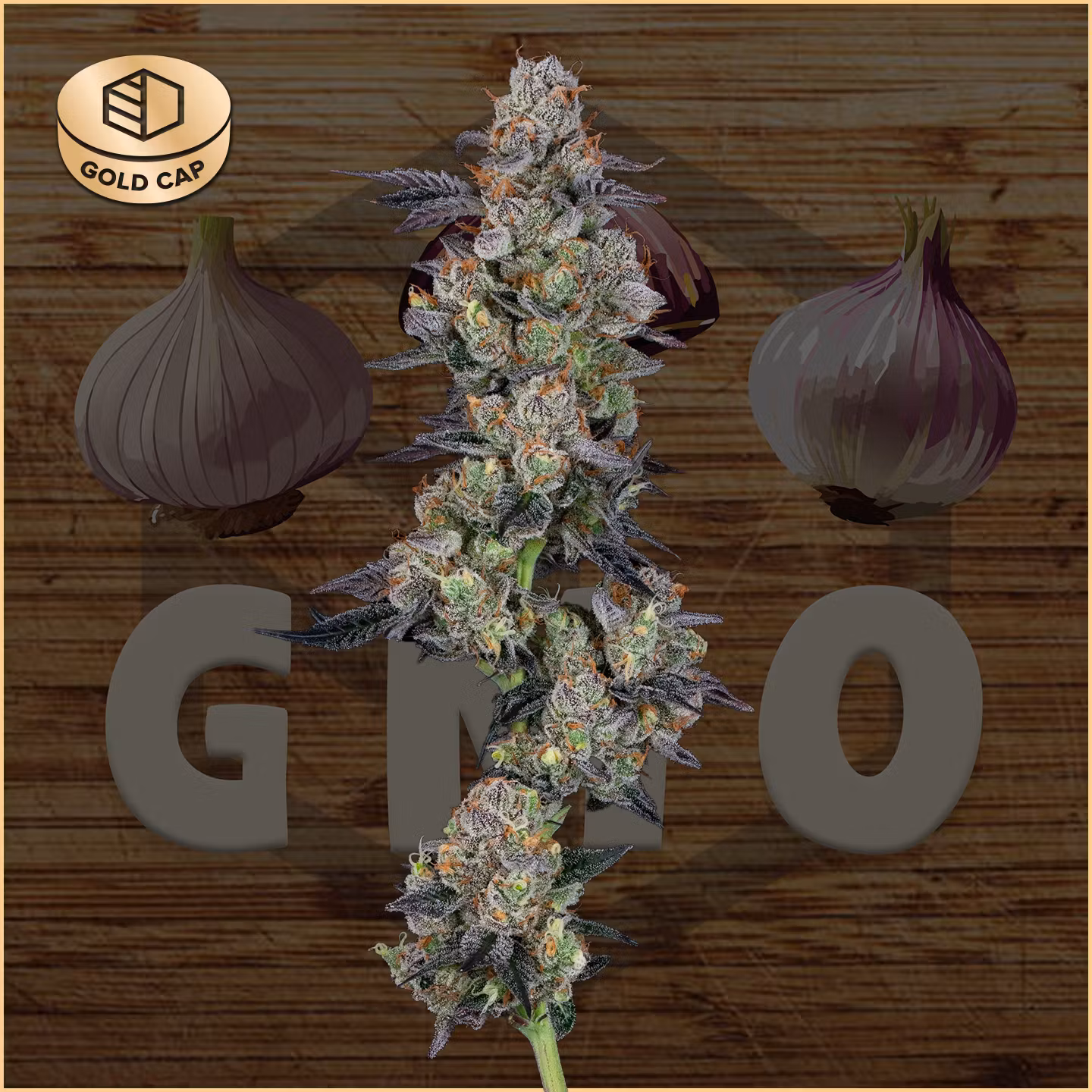 Photograph of product: GMO Buds | 3.5g | Gold Cap