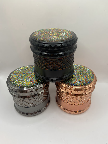 Photograph of product: Grinder |  63mm Zinc 4pc Glitter Top Grinder
