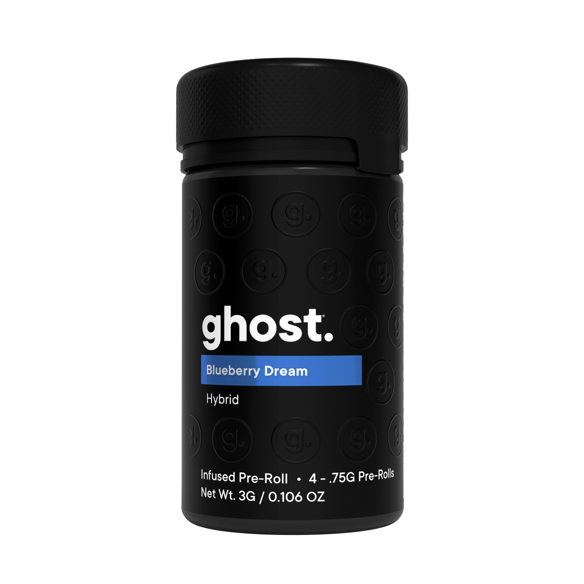 Photograph of product: Ghost | Blueberry Dream | Infused | Hybrid | 4pk