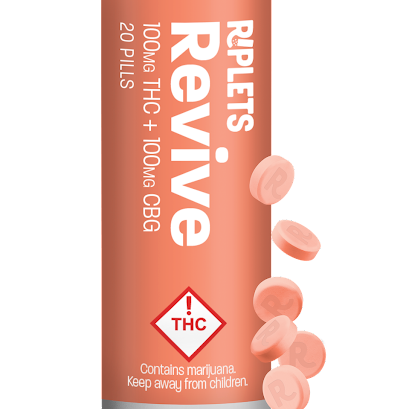 Photograph of product: Revive (H) - (1:1 TH-oui:CBG) - 100mg Tablets - Riplets
