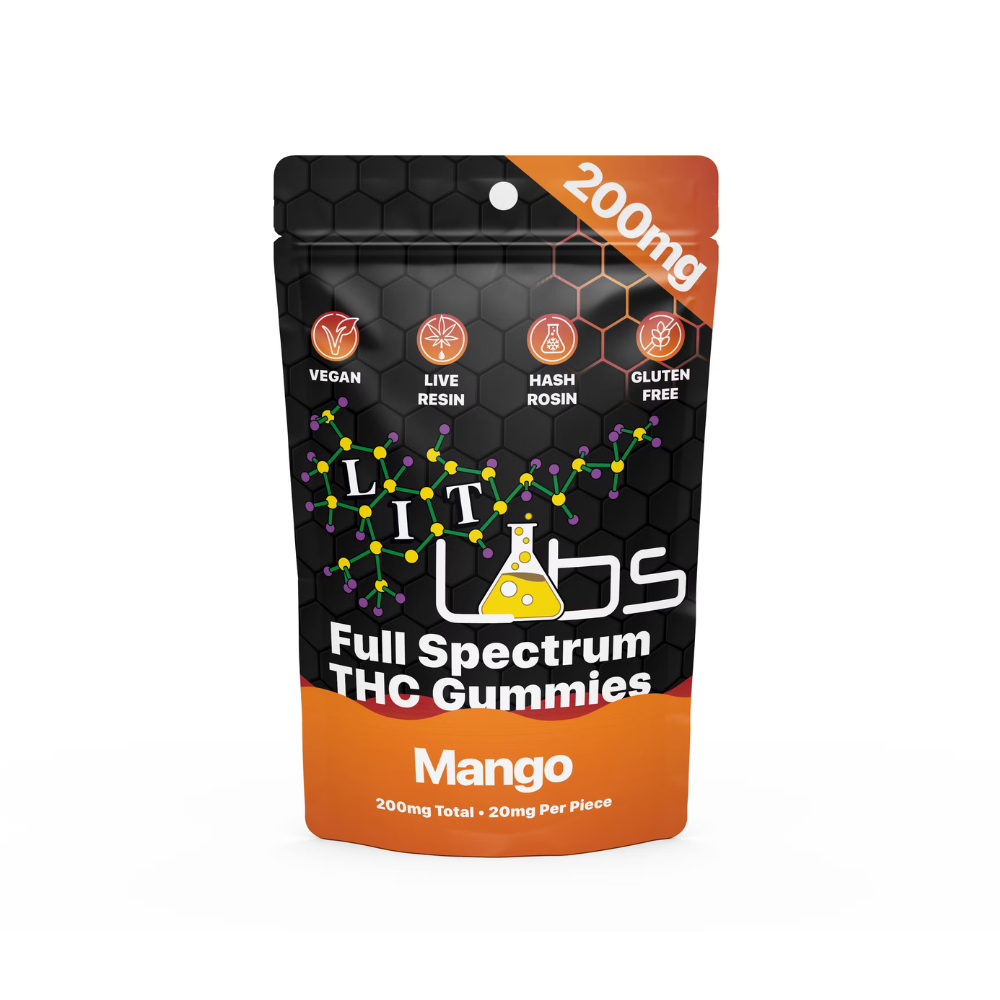 Photograph of product: Lit Labs | Gummy | Mango | 200mg