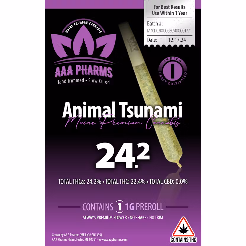 Photograph of product: AAA Pharms Animal Tsunami Pre-Roll