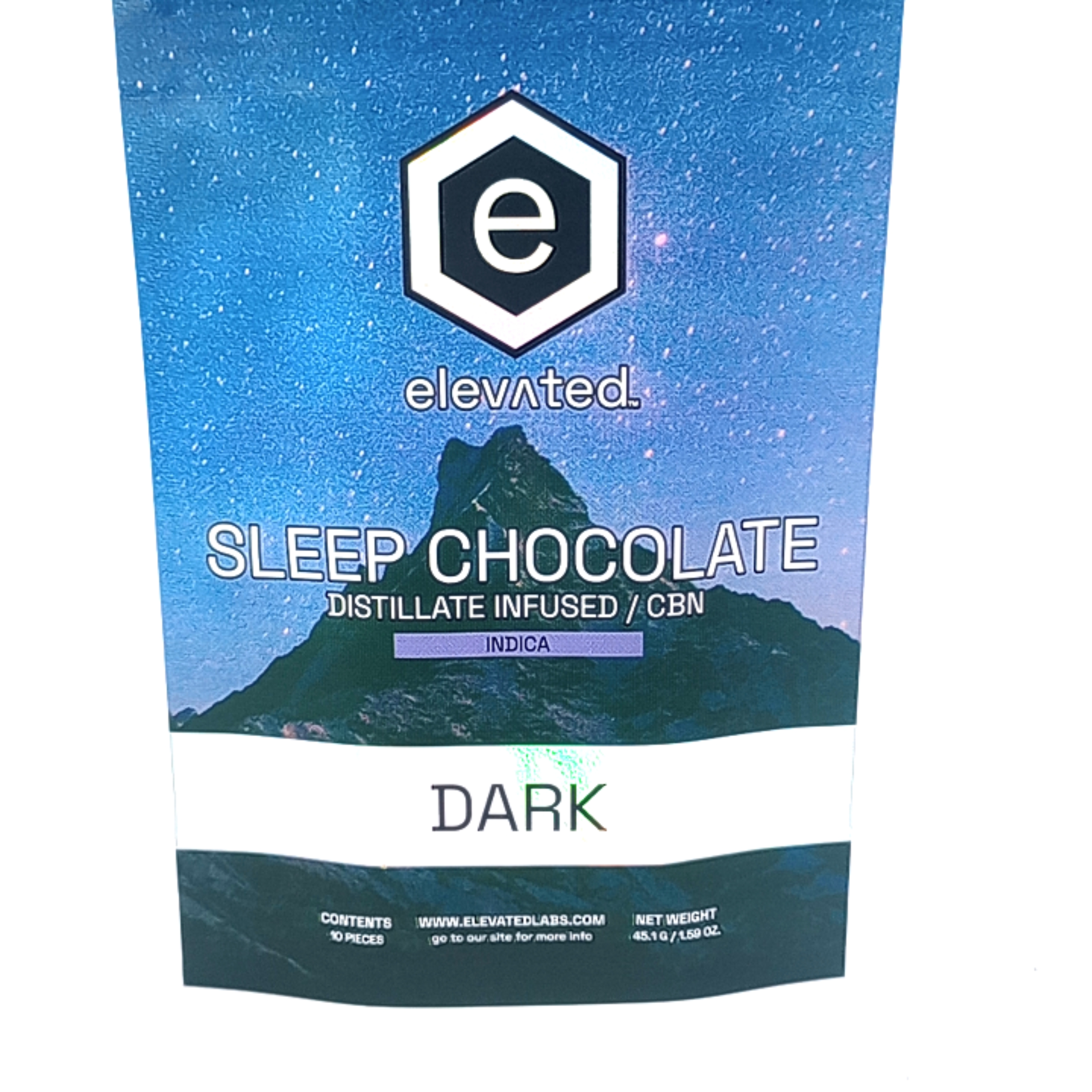 Photograph of product: Elevated - Chocolate - 100mg - Distillate - oui'd - Sleep Dark