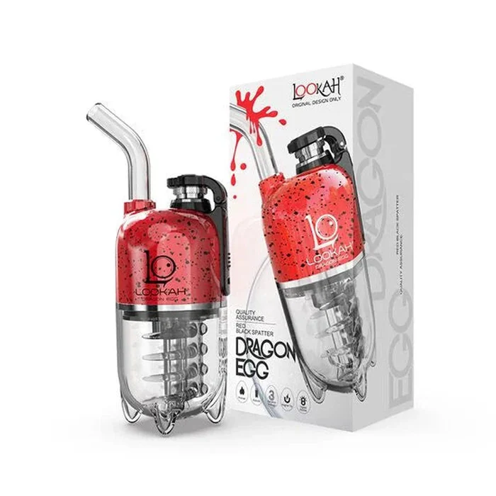 Photograph of product: LOOKAH | Dragon Egg Mini Electronic Dab Rig w/ Splatter Design