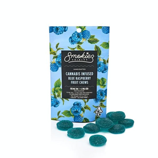 Photograph of product: [Smokiez] Fruit Chews - 100mg - Blue Raspberry (I) - 