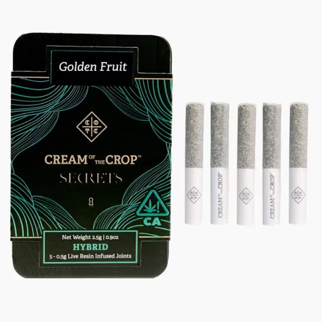 Photograph of product: Golden Fruit 'Secrets' Live Resin 5pk - 