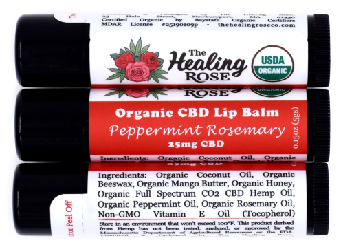 Photograph of product: Peppermint Rosemary CBD Lip Balm | 25mg - The Healing Rose