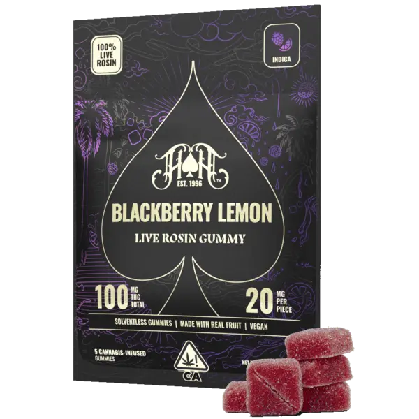 Photograph of product: Blackberry Lemon Oui'd Solventless Gummies 100mgTH-oui 5pk Heavy Hitters