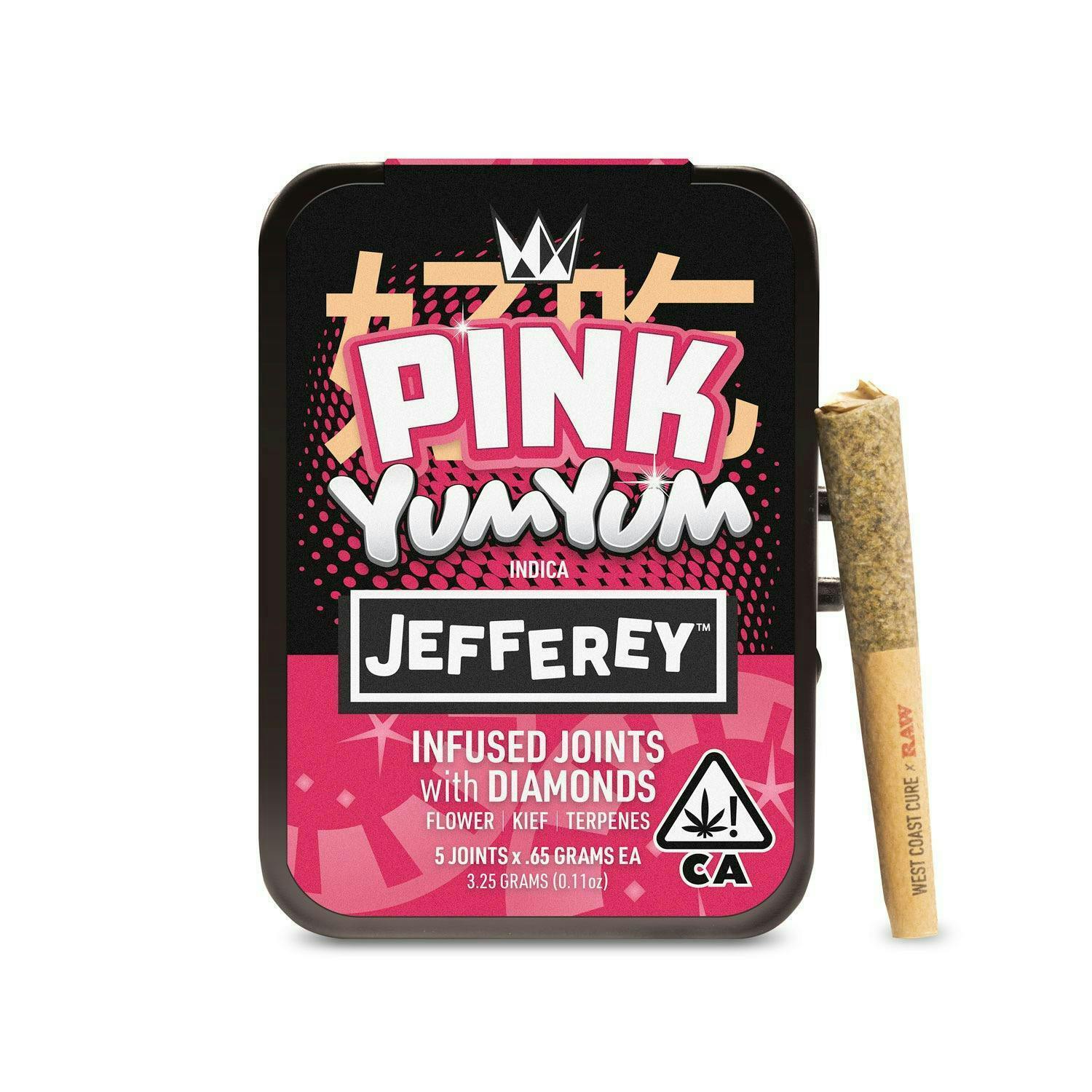Photograph of product: West Coast Cure - Pink Yum Yum Infused 5PK Pre-roll