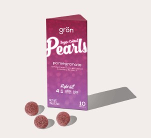 Photograph of product: Pearls | Pomegranate | 4:1 (CBD:TH-oui) | 10 Gummies x 10mg