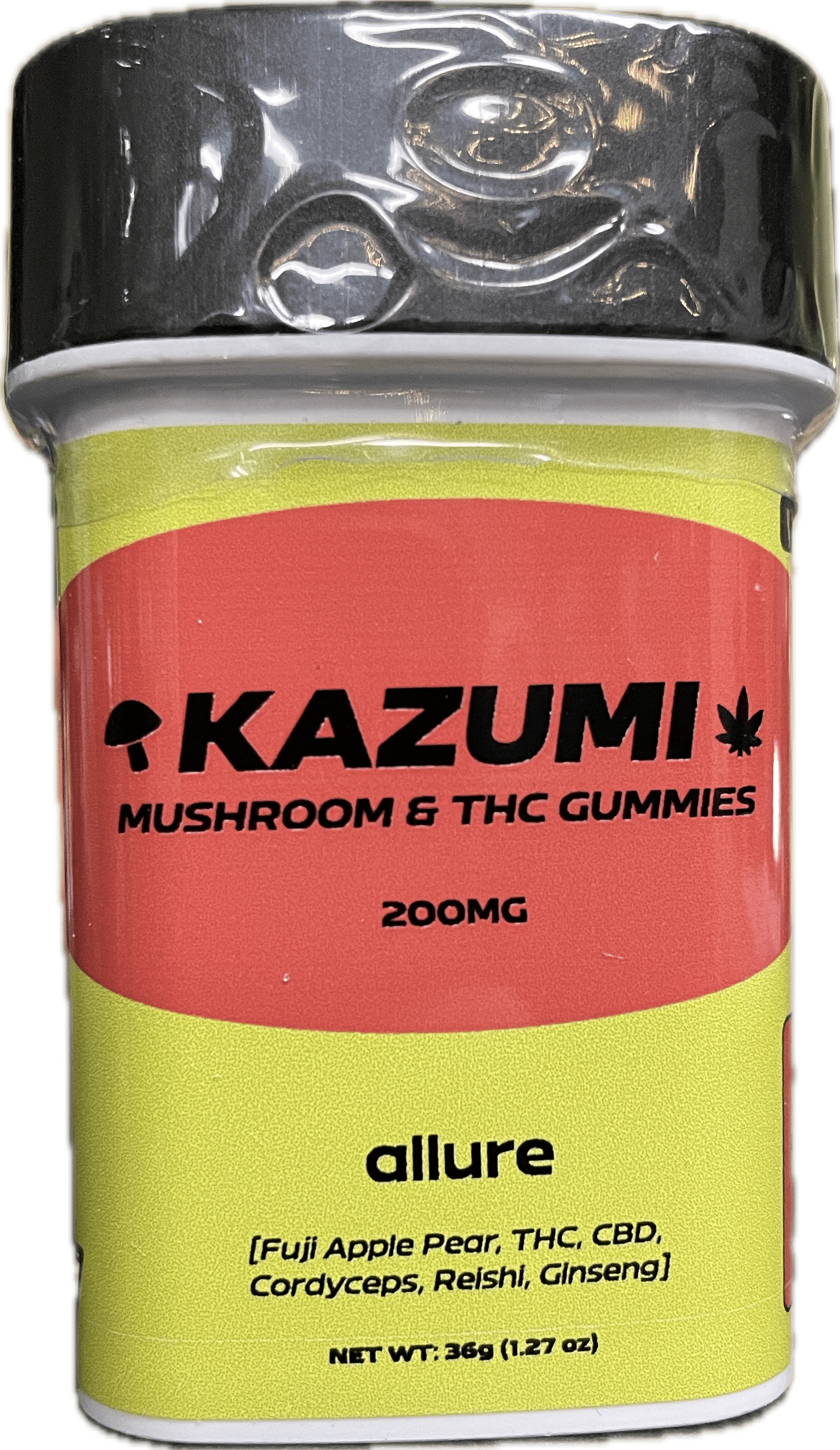 Photograph of product: Kazumi - Allure Fuji Apple Pear Mushroom & TH-oui Gummies - 200mg